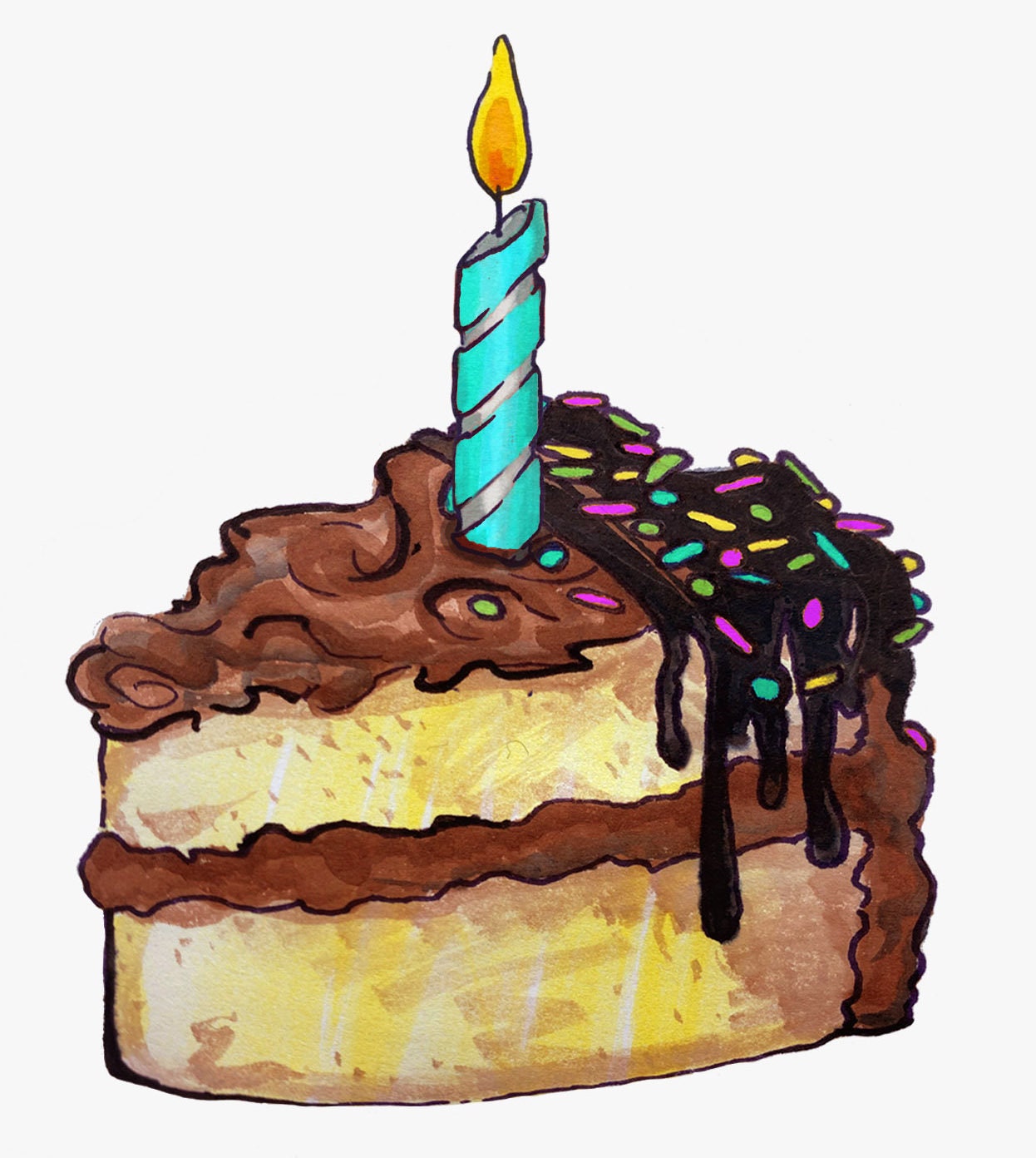 Birthday Cake Card, Chocolate Cake Card, Cake Lover Gift, Dessert Lover Birthday Card, Sweet Tooth Gift, Cute Birthday Card