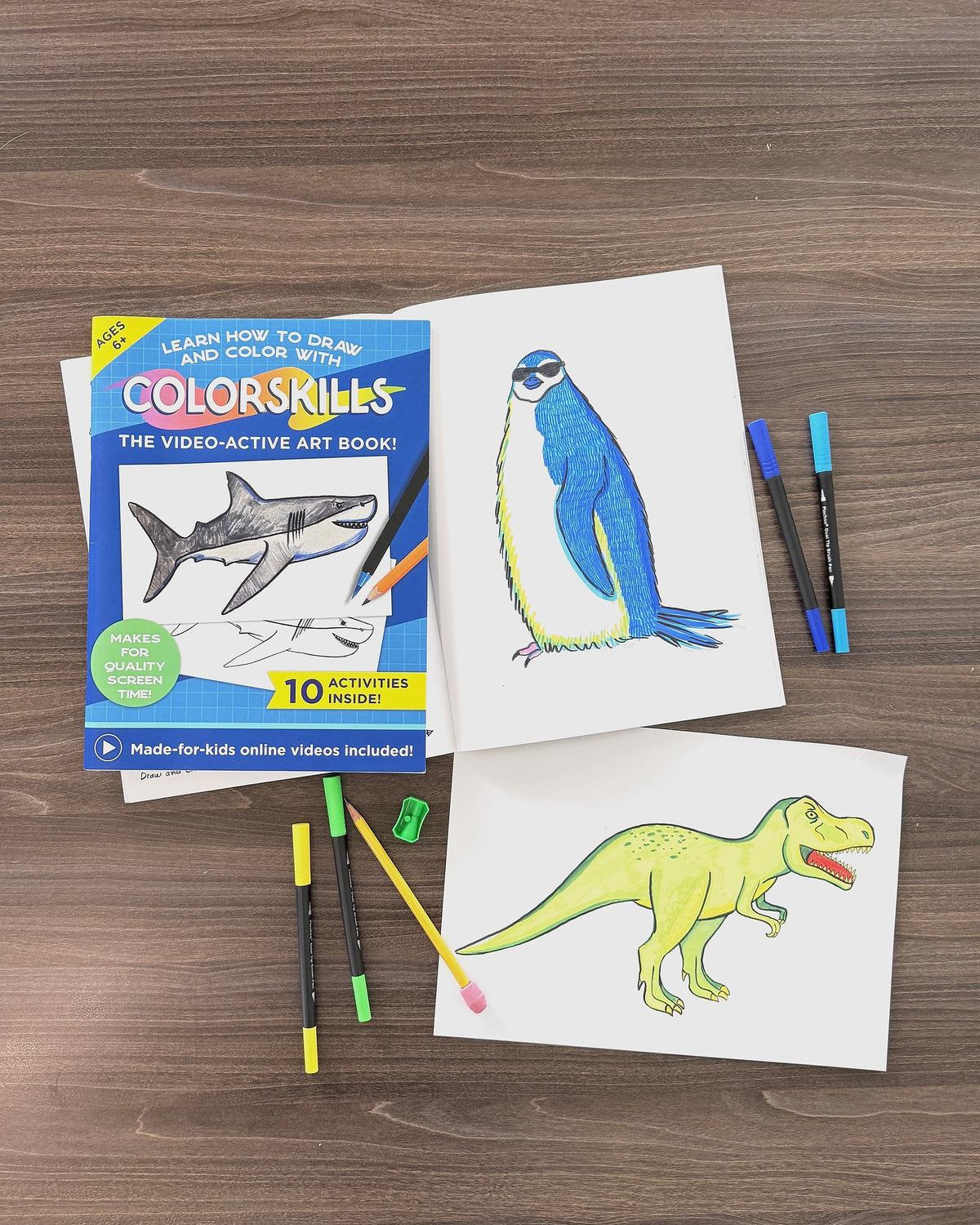 Sharks, Dragons & Animals: Tutorial Drawing Book for Kids