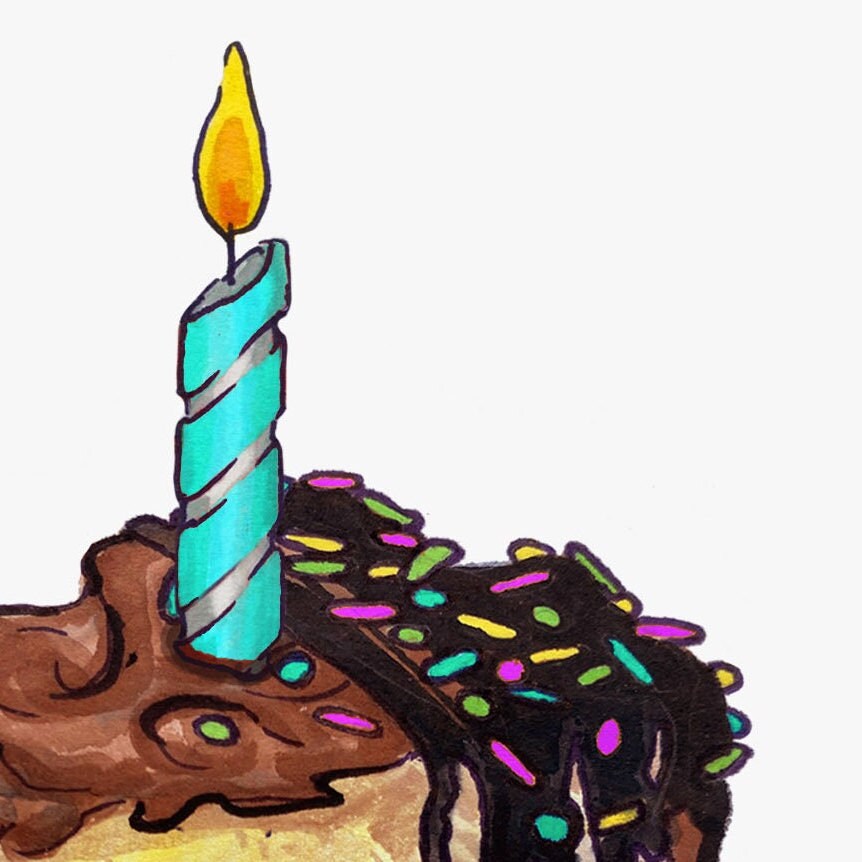 Birthday Cake Card, Chocolate Cake Card, Cake Lover Gift, Dessert Lover Birthday Card, Sweet Tooth Gift, Cute Birthday Card