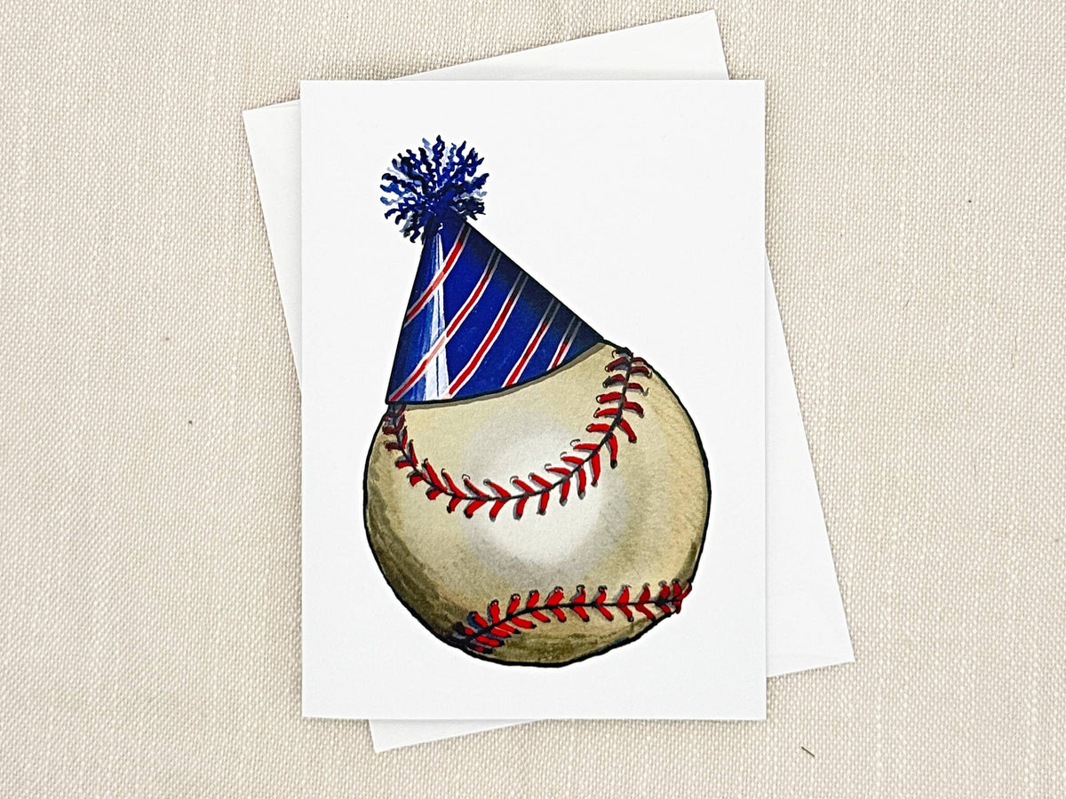 Baseball birthday card by Miss Hairbrush – front