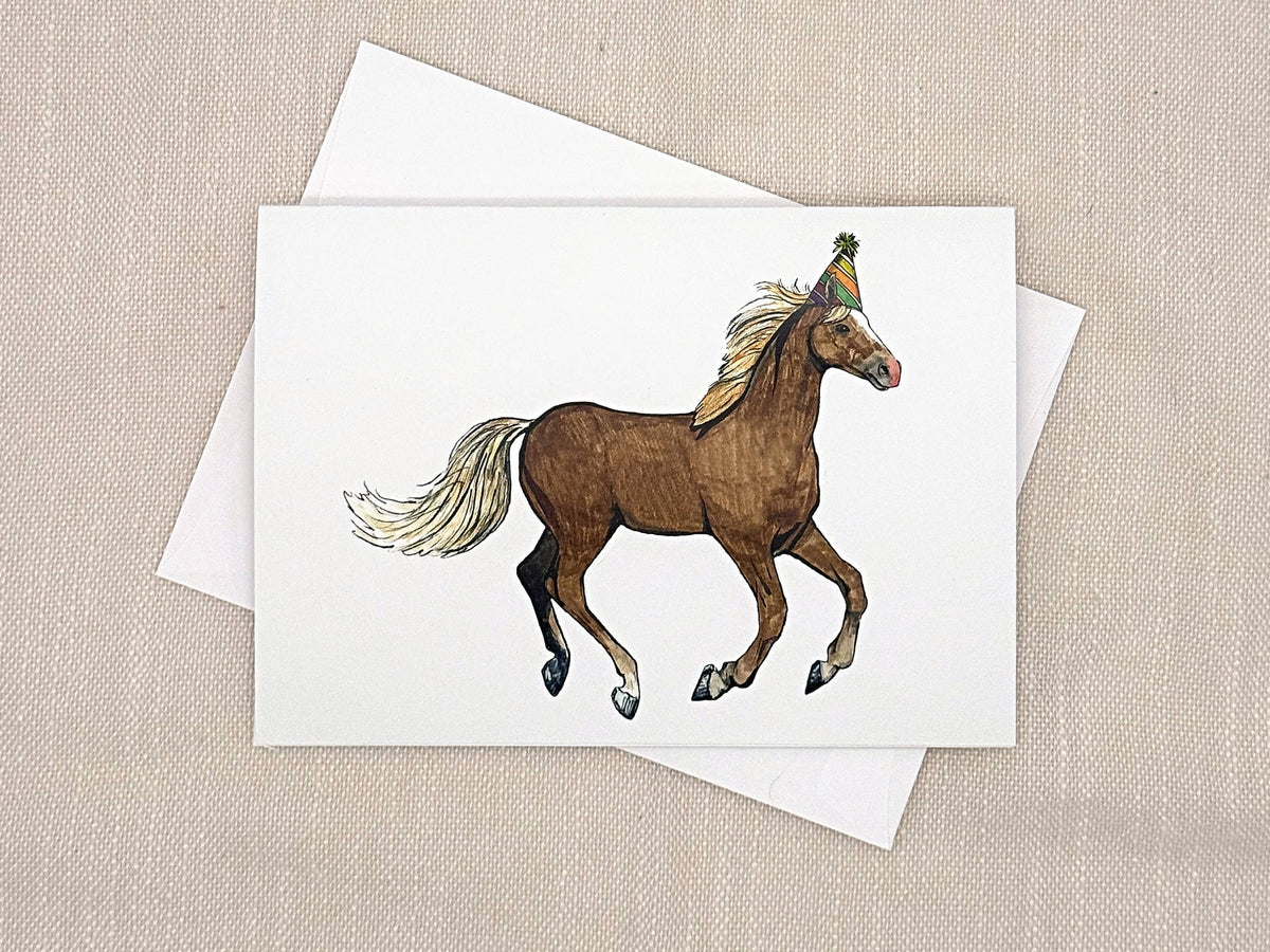 Horse birthday card by Miss Hairbrush – front