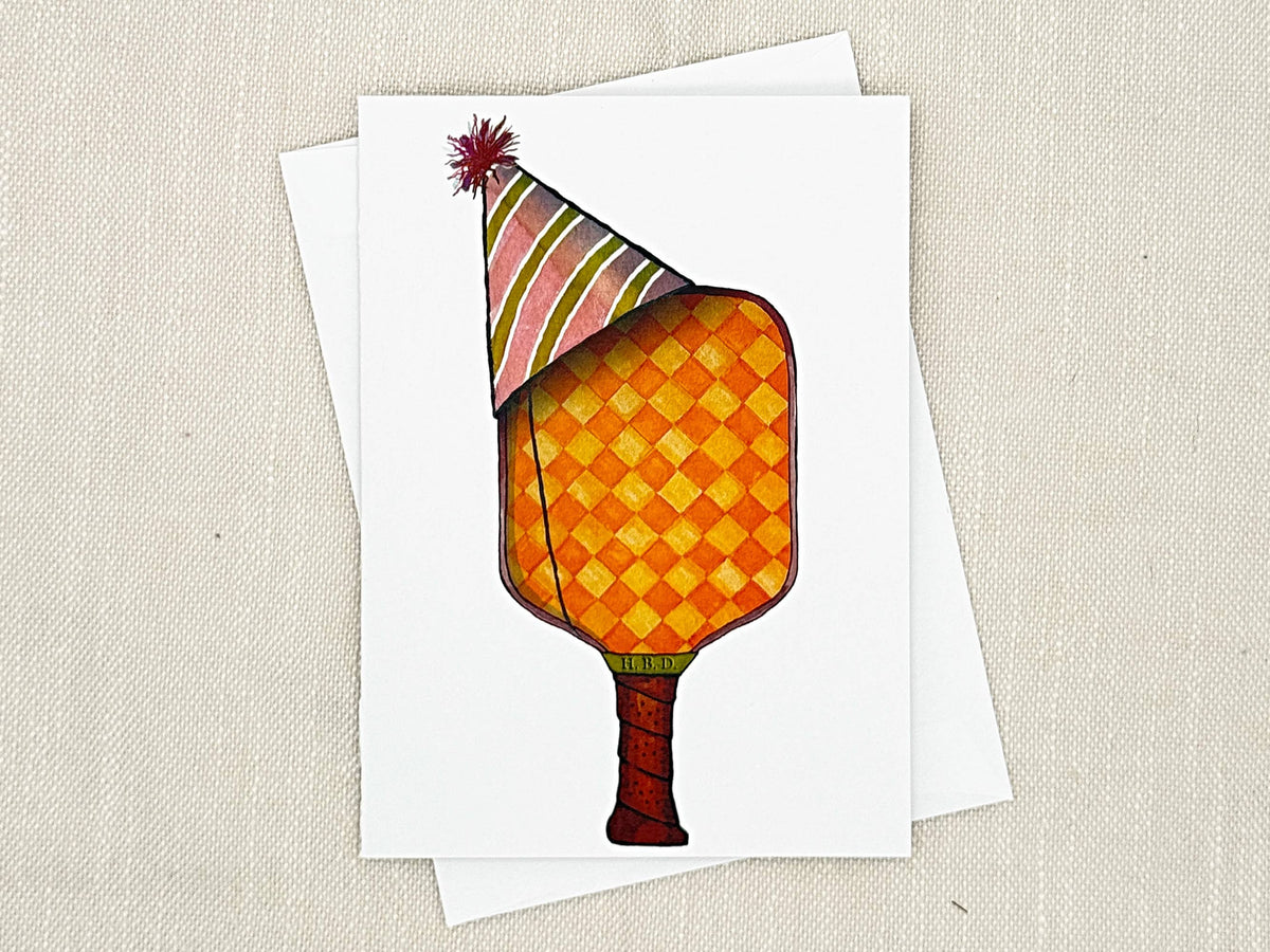 Pickleball birthday card by Miss Hairbrush – front