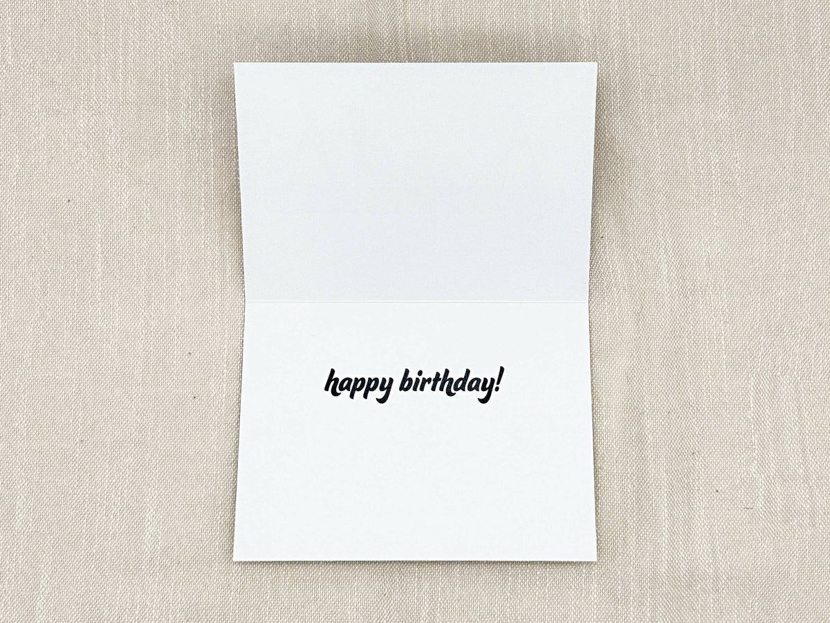 Gymnastics birthday card by Miss Hairbrush – inside