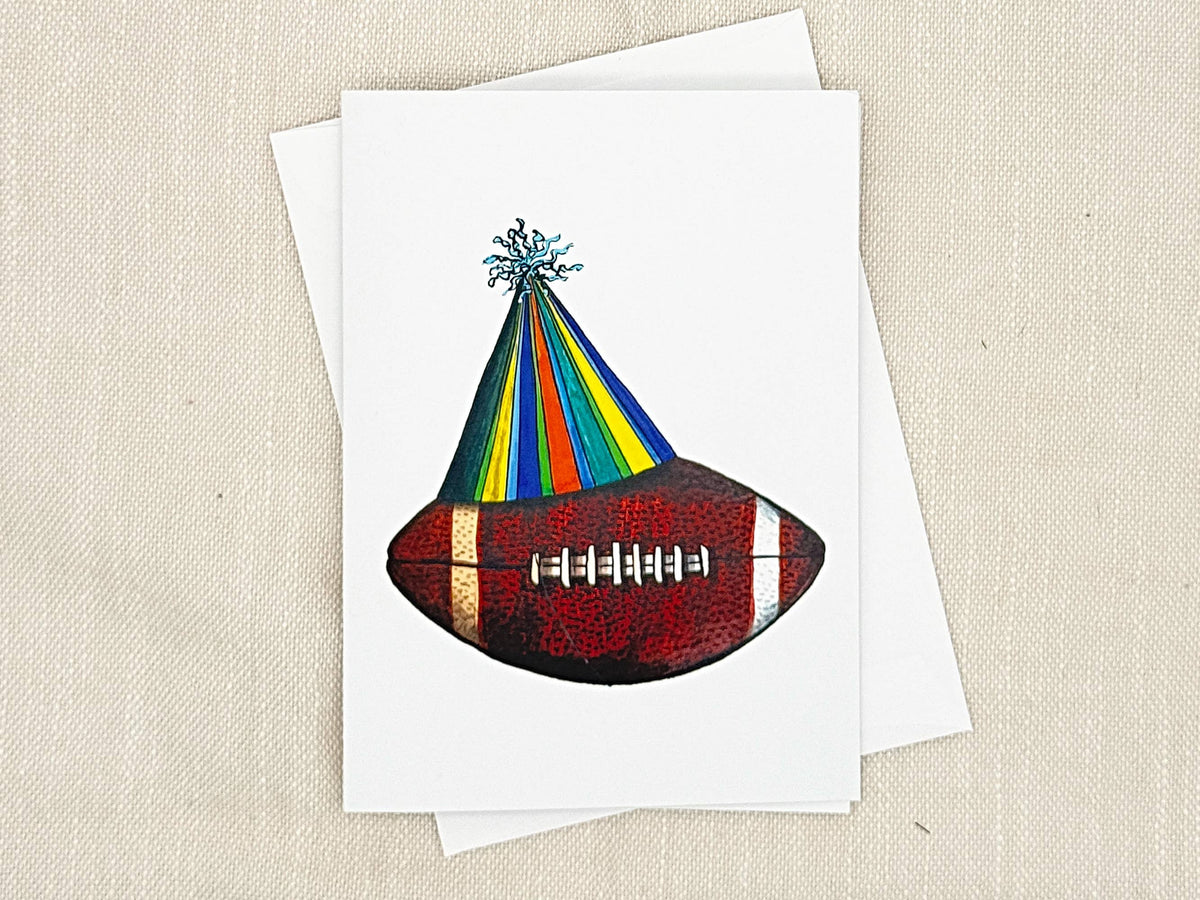 Football birthday card by Miss Hairbrush – front