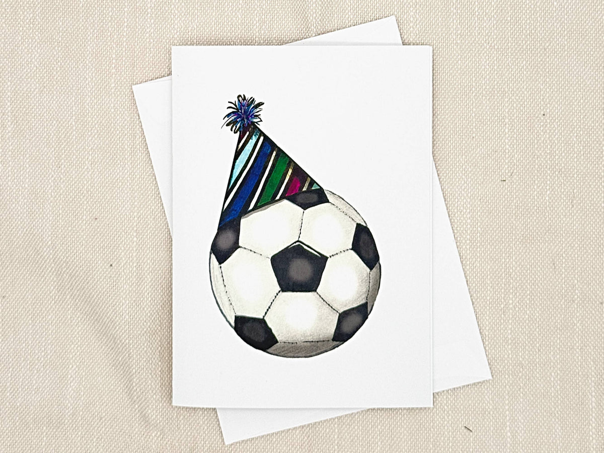 Soccer birthday card by Miss Hairbrush – front