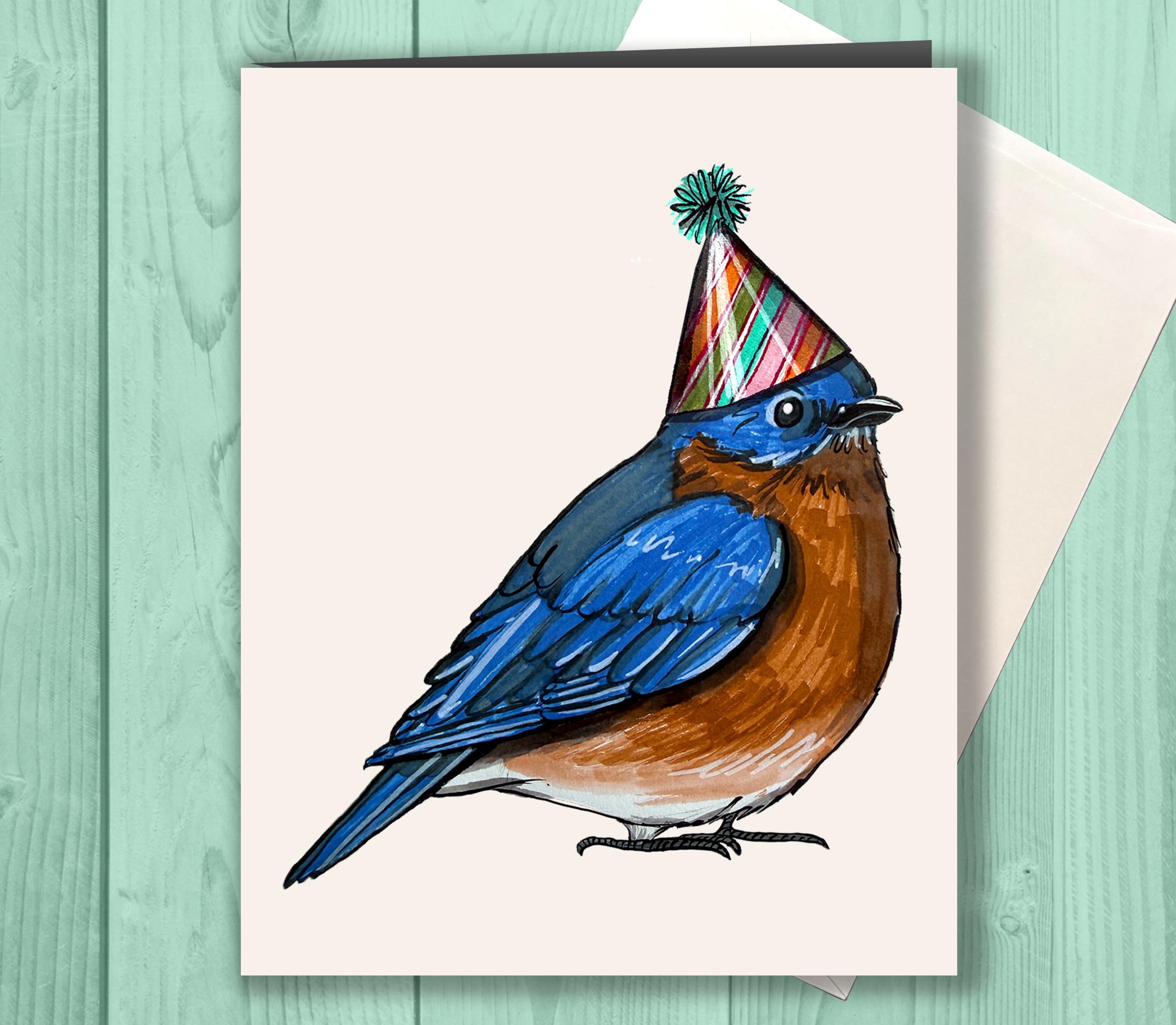 Bluebird Birthday Card, Bird Lover Gift, Mom Birthday Card, Grandma Birthday Card, Eastern Bluebird Card, Nature Lover Gift