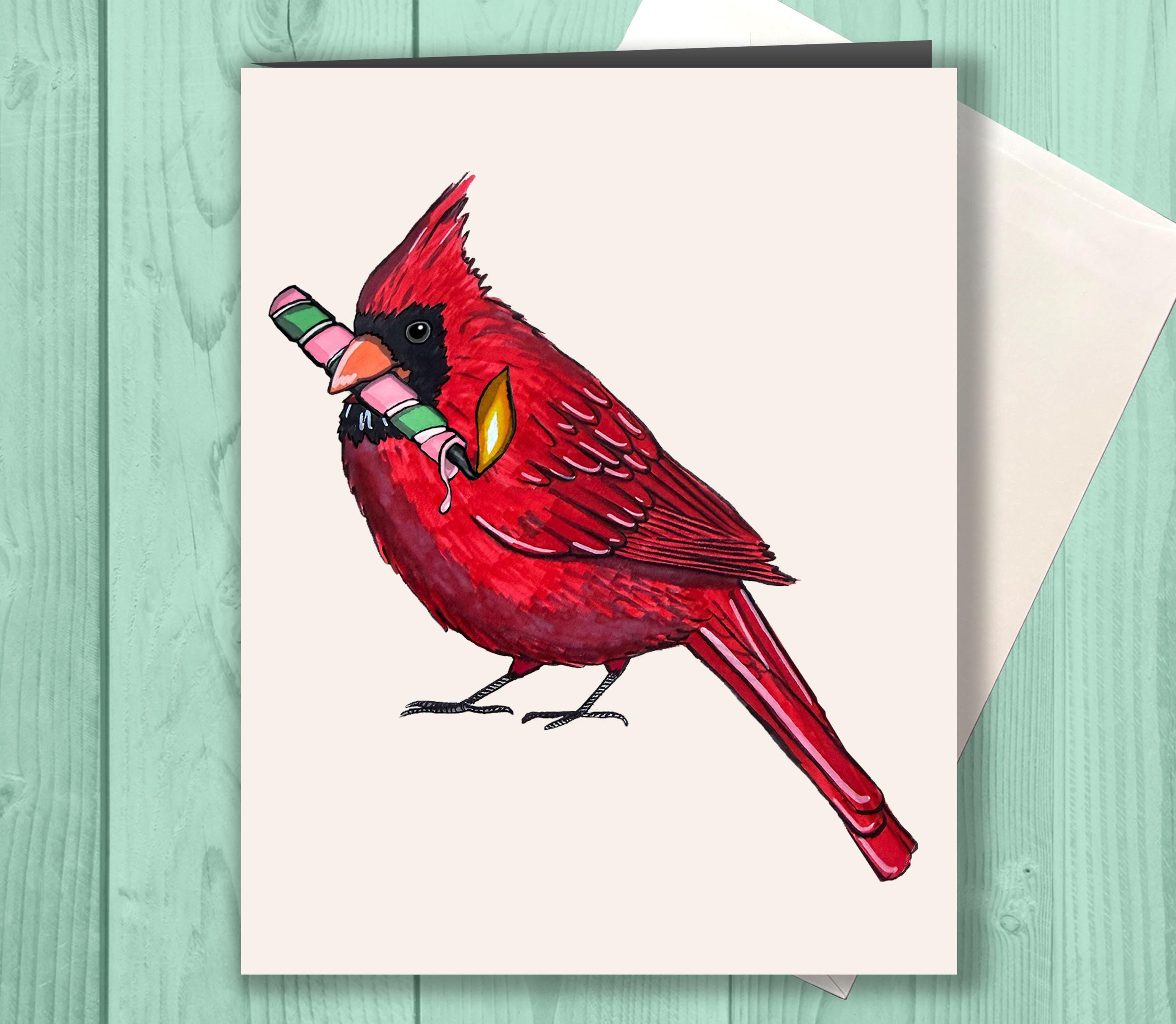 Cardinal Birthday Card, Red Cardinal Gift, Bird Lover Birthday Card, Mom Birthday Card, Grandma Birthday Card, Nature Lover Gift