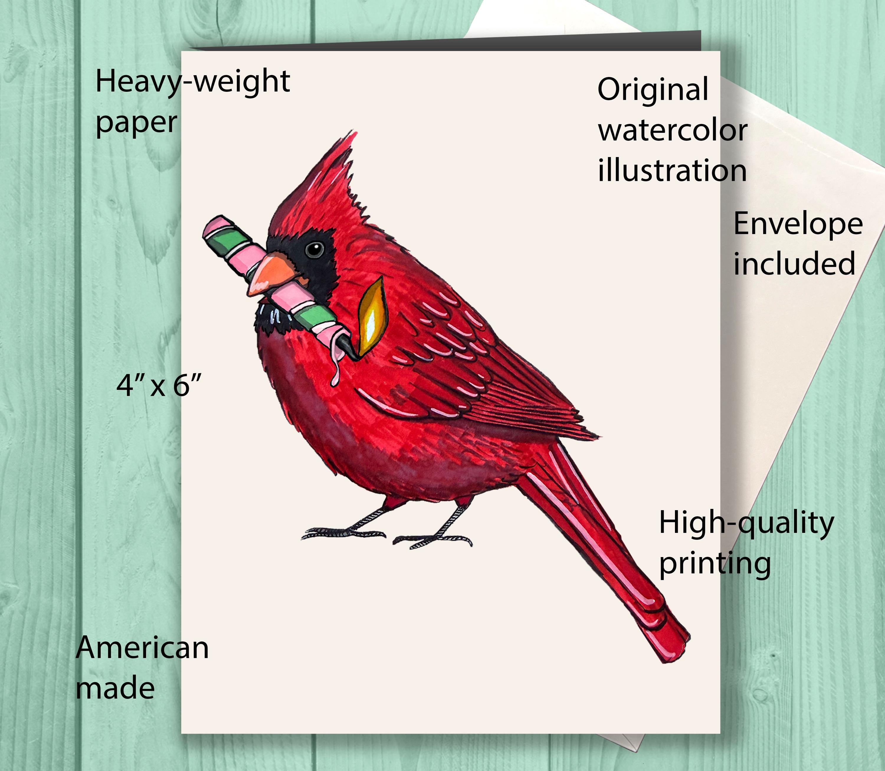 Cardinal Birthday Card, Red Cardinal Gift, Bird Lover Birthday Card, Mom Birthday Card, Grandma Birthday Card, Nature Lover Gift