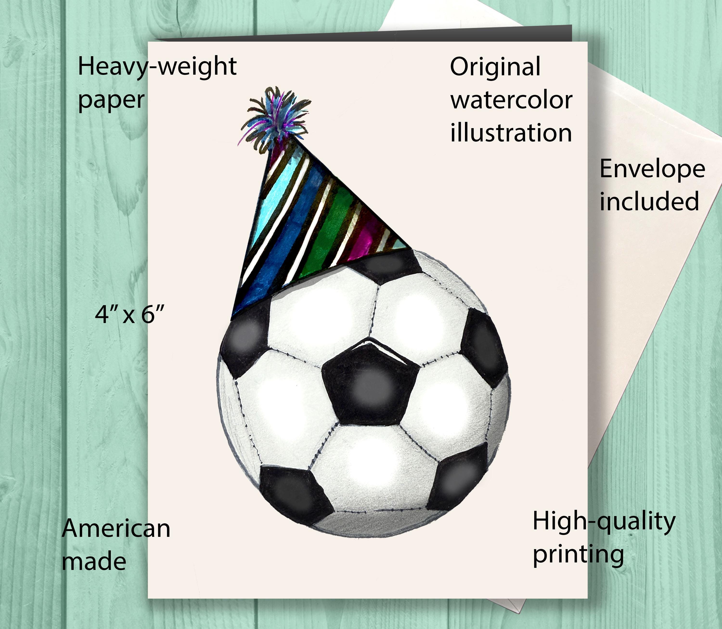 Soccer Birthday Card, Soccer Player Gift, Soccer Lover Birthday Card, Soccer Ball Card, Kids Soccer Birthday, Soccer Coach Gift