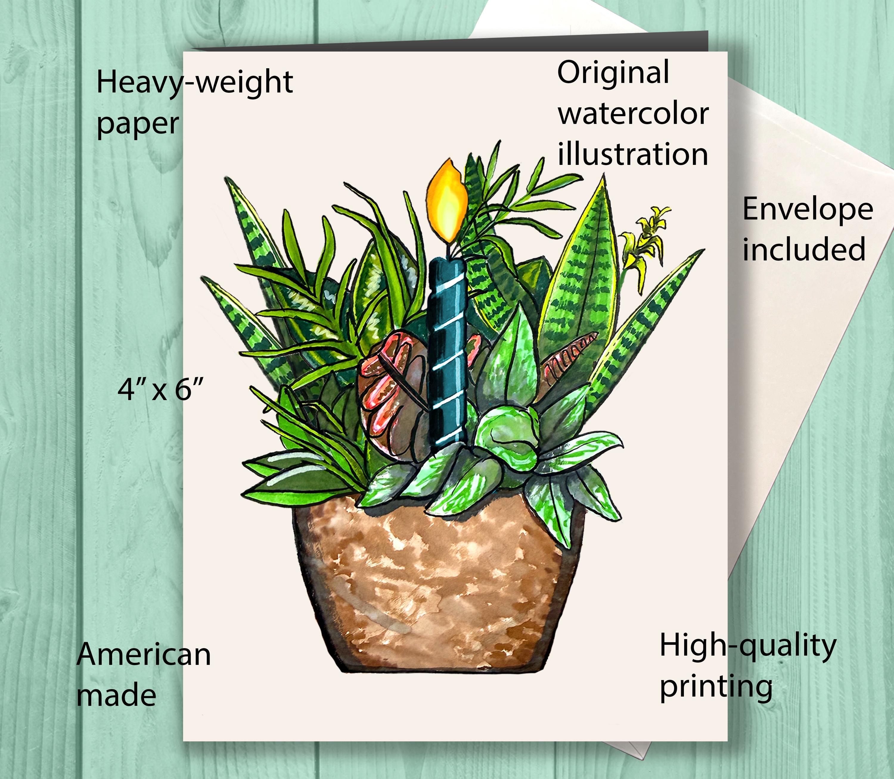 Plant Birthday Card, Houseplant Lover Gift, Plant Mom Birthday Card, Houseplant Birthday Card, Plant Lover Gift, Botanical Card