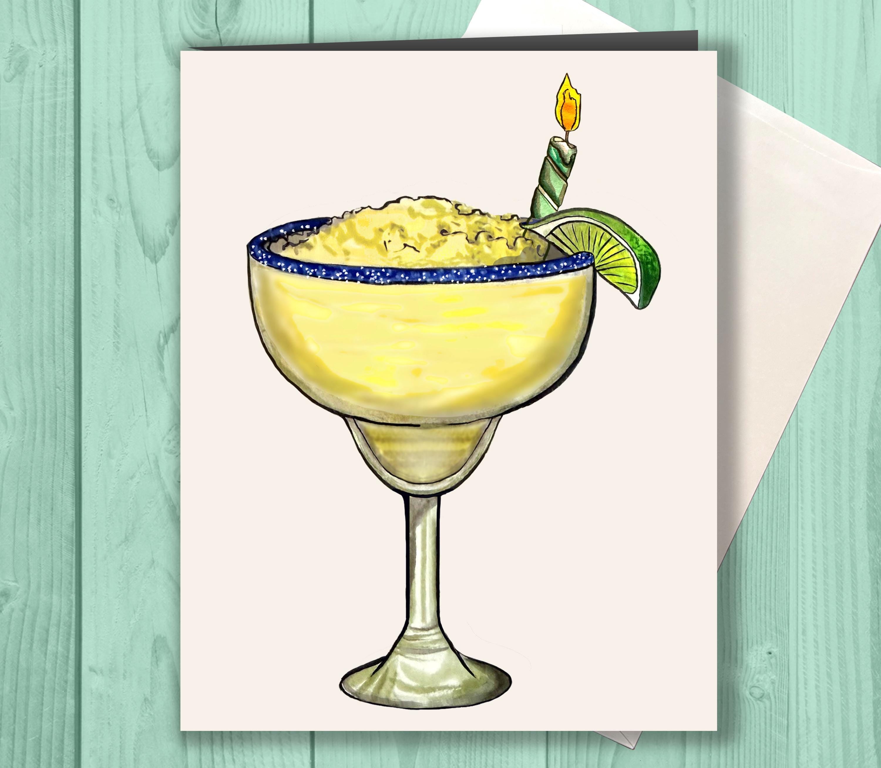 Margarita Birthday Card – Birthday Card for Her, Margarita Lover, Cocktail Card