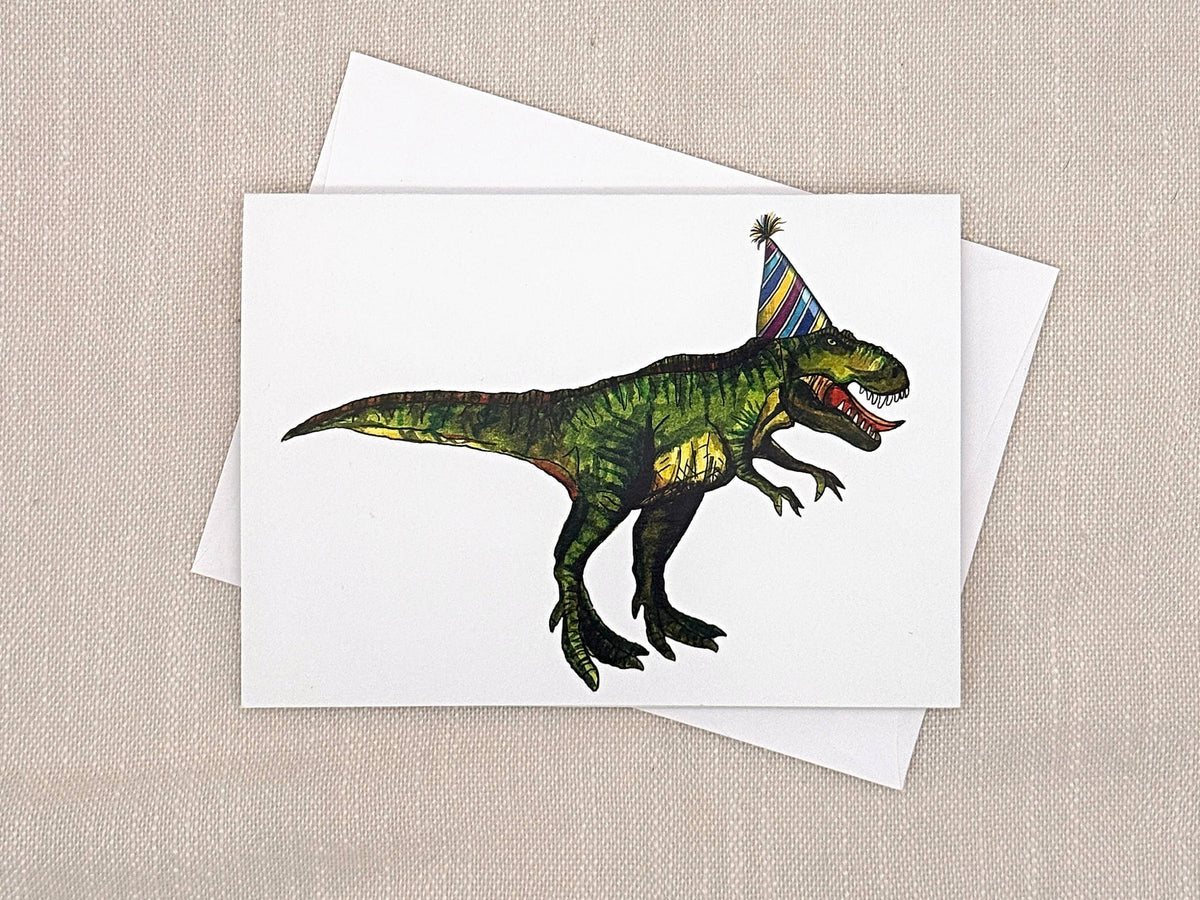 T-Rex birthday card by Miss Hairbrush – front