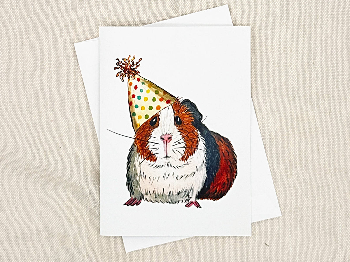 Guinea Pig birthday card by Miss Hairbrush – front