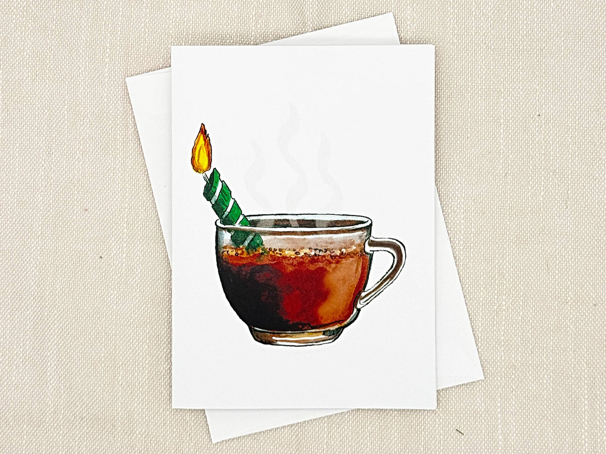 Coffee birthday card by Miss Hairbrush – front