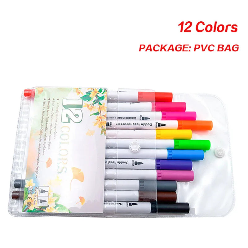 Dual Tip Watercolor Brush Pens