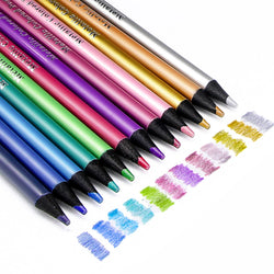 12-Color Metallic Drawing Pencil Set