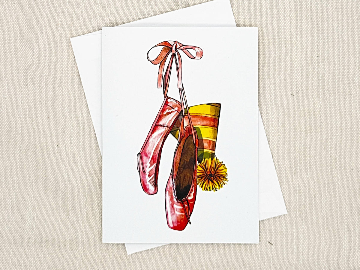 Ballet Shoes birthday card by Miss Hairbrush – front