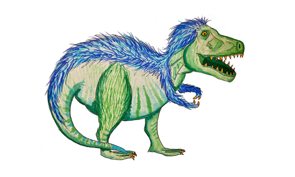 Dinosaur T-Rex Art Print | 9'' X 15'' illustrated watercolor print | Wall decor | Unframed or framed