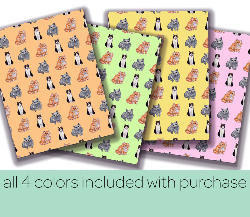 Cute Printable Cat Wrapping Paper - Cat Gift Paper - 11'' X 17''