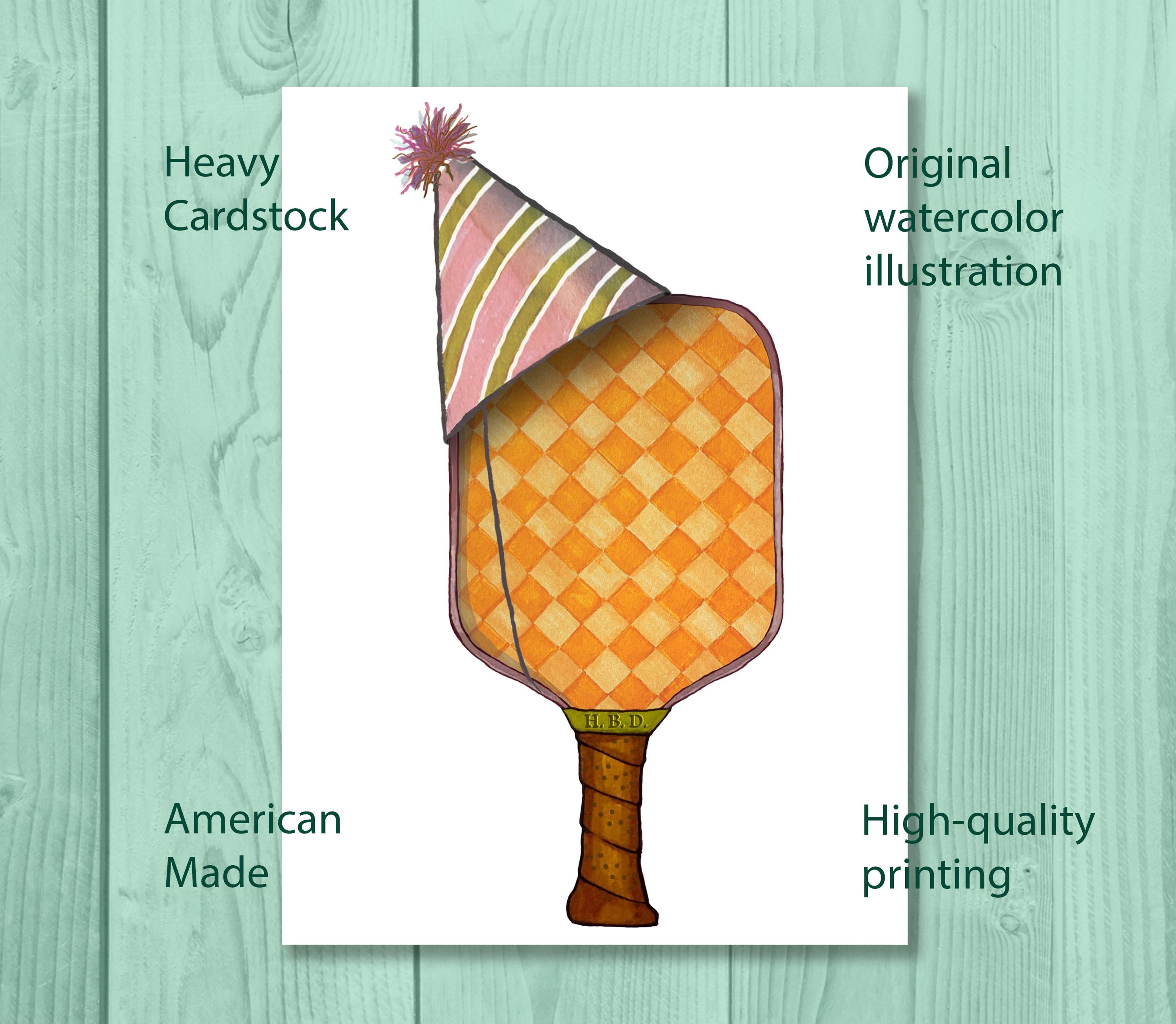 Pickleball Birthday Card, Pickleball Lover Gift, Pickleball Player Card, Pickleball Girl Gift, Funny Sports Birthday Card, Paddle Card