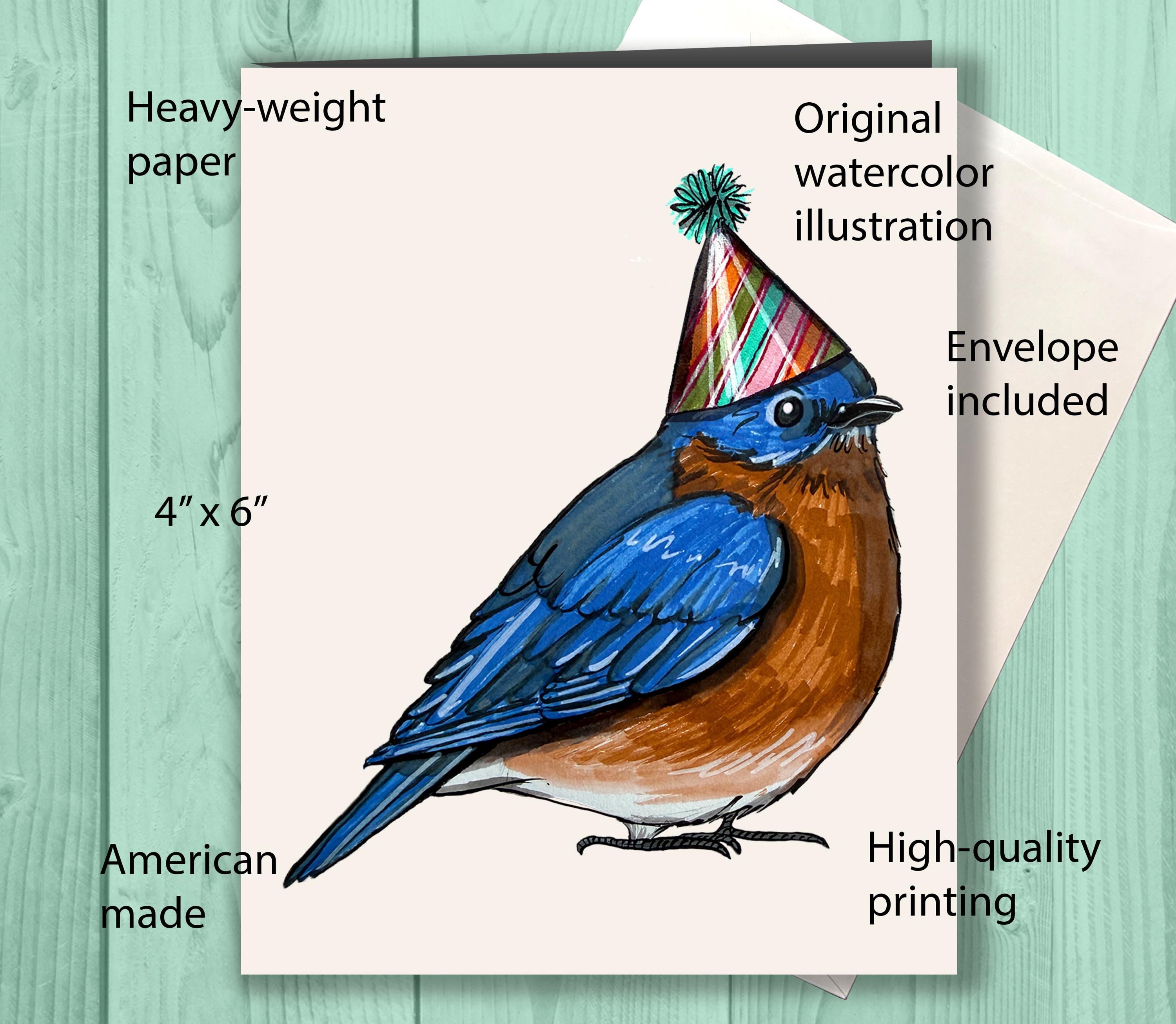 Bluebird Birthday Card, Bird Lover Gift, Mom Birthday Card, Grandma Birthday Card, Eastern Bluebird Card, Nature Lover Gift