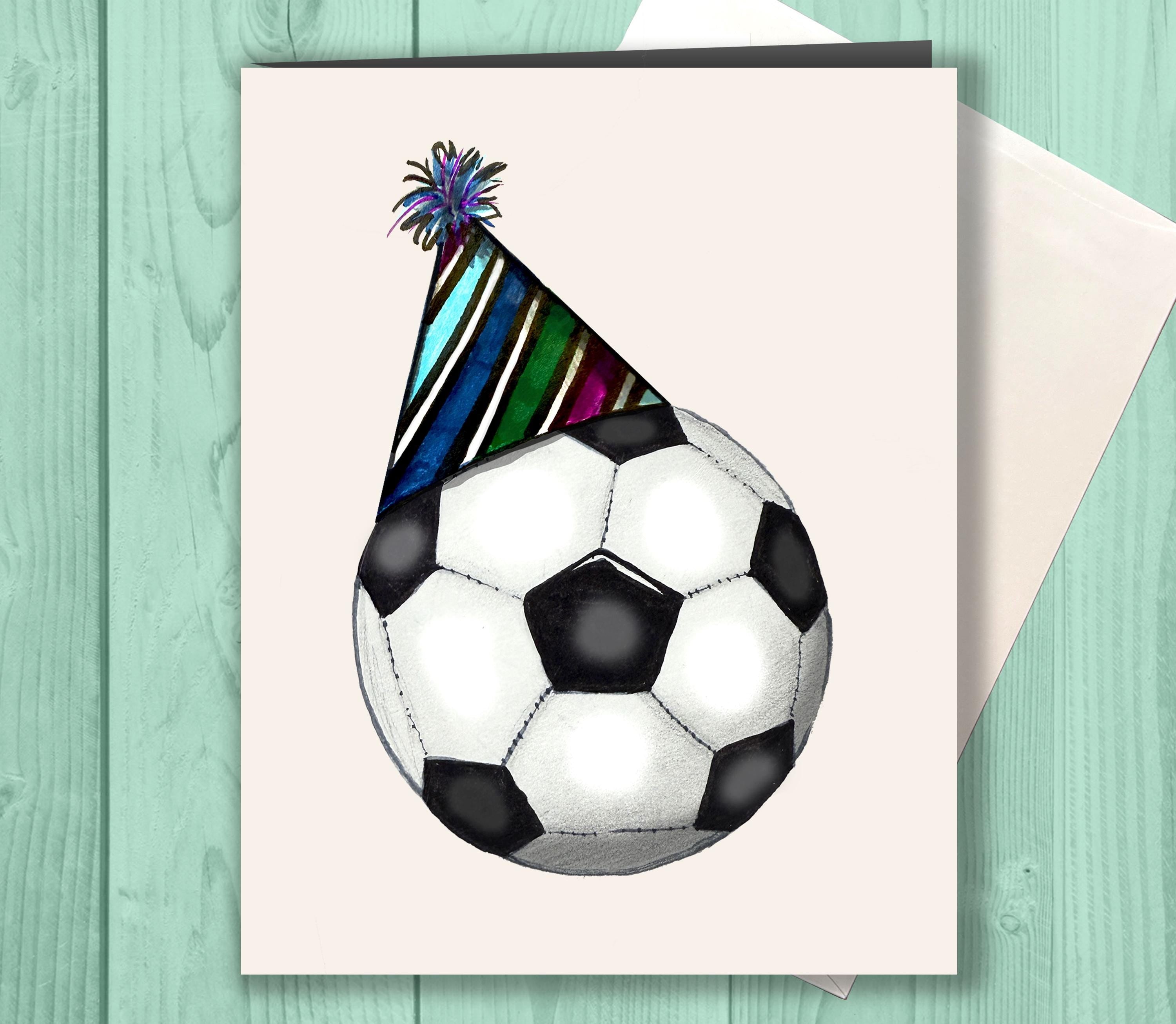 Soccer Birthday Card, Soccer Player Gift, Soccer Lover Birthday Card, Soccer Ball Card, Kids Soccer Birthday, Soccer Coach Gift