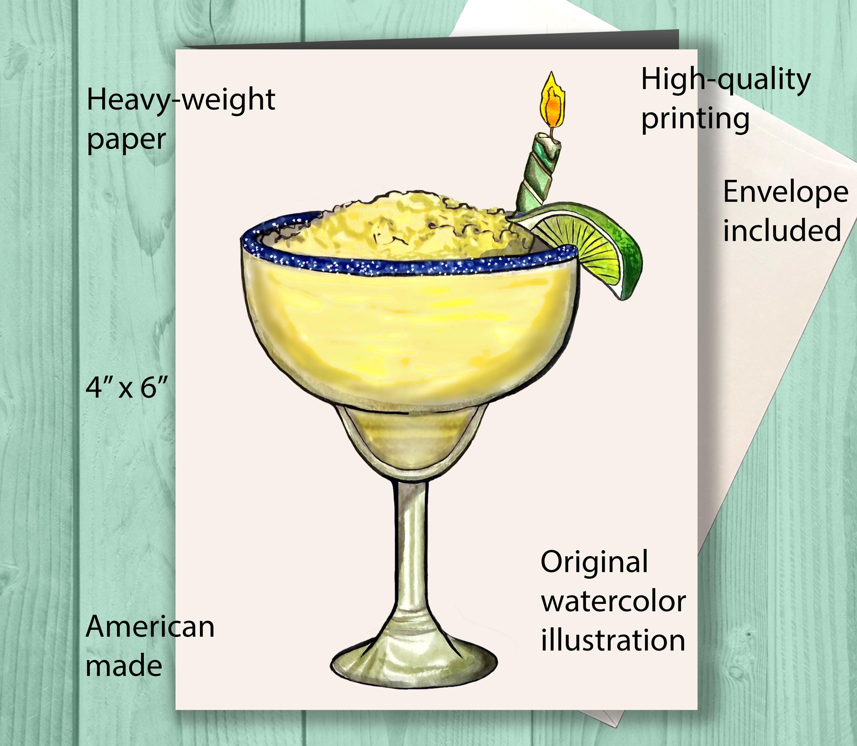 Margarita Birthday Card – Birthday Card for Her, Margarita Lover, Cocktail Card
