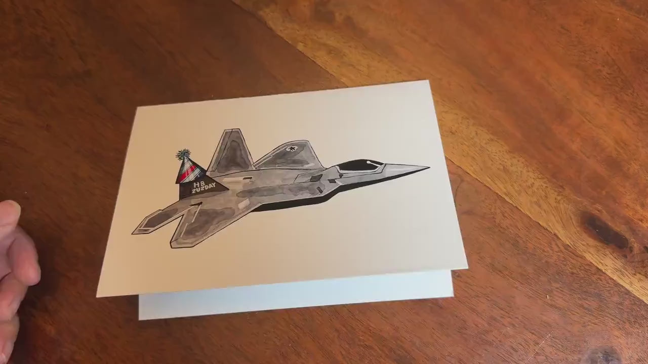 F-22 Raptor Birthday Card, Air Force Birthday Card, Fighter Jet Card, Pilot Gift, Jet Lover Birthday Card, Airplane Enthusiast Gift