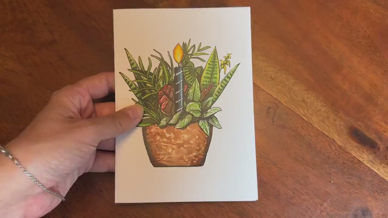 Plant Birthday Card, Houseplant Lover Gift, Plant Mom Birthday Card, Houseplant Birthday Card, Plant Lover Gift, Botanical Card