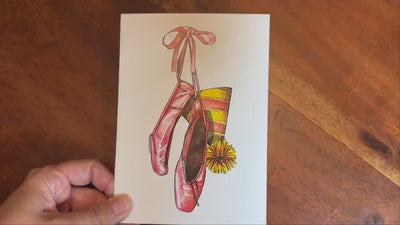 Ballet Birthday Card, Ballerina Birthday Card, Dance Lover Gift, Ballet Shoes Card, Dancer Birthday Card, Cute Dance Birthday Card