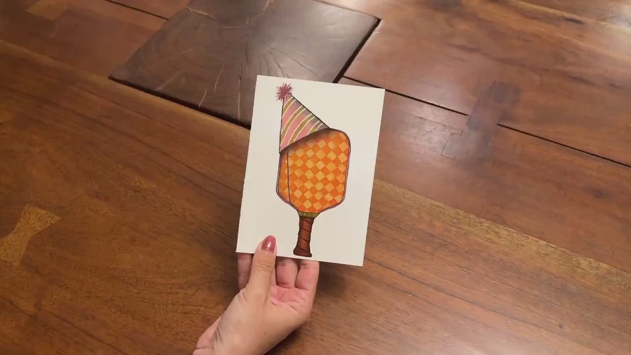 Pickleball Birthday Card, Pickleball Lover Gift, Pickleball Player Card, Pickleball Girl Gift, Funny Sports Birthday Card, Paddle Card