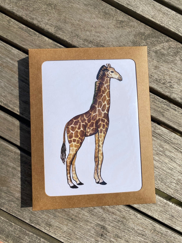 Giraffe note cards with white envelopes (set of 12)