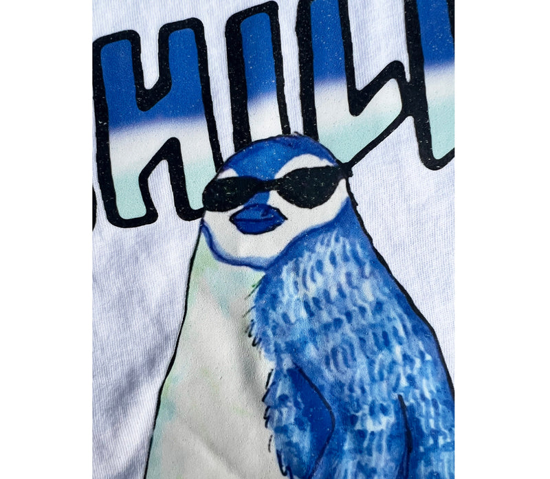 Chill Penguin T-Shirt, For Boys or Girls, White